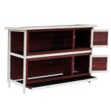 Pawhut 54" 2 Story Wooden Rabbit Hutch with Enclosed Run and Pull Out Tray- Retail:$178.99
