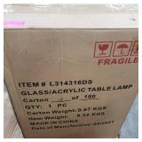 StyleCraft Nicosia Ribbed Glass Nicosia Blue Table Lamp w/ Clear Acrylic Base - White Hardback Shade- Retail:$159.99