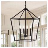 Pagoda 16" 4-Bulb Lantern Metal LED Pendant, Oil Rubbed Bronze by JONATHAN Y- Retail:$135.99