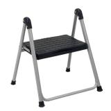 COSCO One-Step Steel, Resin Steps, Step Stool without Handle, Platinum/Black