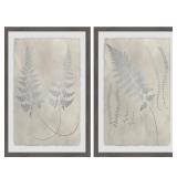 Marmont Hill - Handmade Vintage Fern Study IV Diptych - Multi-color- Retail:$196.98