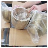 Gold Iron Contemporary Planter Set of 3