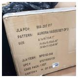 Madison Park Signature Aurora Handmade Rainbow Glass 3-piece Vase Set- Retail:$139.97