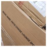 Outdoor Aluminum Folding Recliner Adjustable Chaise Lounge (Set of 2) - 20" W x 45" D x 14" H- Retail:$258.99