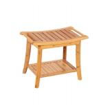 Eccostyle Solid Bamboo 19 in. H x 23.75 in. W x 13.25 in. D Spa Style Natural Shower Bathroom Bench, Natural Bamboo