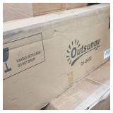 Outsunny 4 Person Plastic Portable Compact Folding Suitcase Picnic Table Set With Umbrella Hole - Green- Retail:$96.24