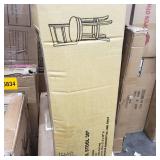 OSP Home Furnishings Swivel Stool 30" with Solid Back in Antique White Finish