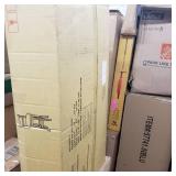 OSP Home Furnishings Swivel Stool 30" with Solid Back in Antique White Finish