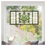 River of Goods 26"W Vintage Victorian Stained Glass Window Panel - 26" x 0.5" x 13.75"- Retail:$154.49