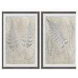 Marmont Hill - Handmade Vintage Fern Study IV Diptych - Multi-color- Retail:$196.98