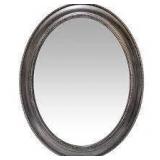 Copper Grove Dieppe Oval Wall Mirror with Vintage Silvertone Finish