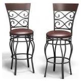 Copper Grove Esperance Swiveling Vintage Bar Chairs with Padded Seats (Set of 2)- Retail:$156.99