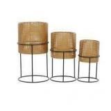 Gold Iron Contemporary Planter Set of 3