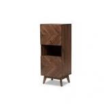 Hartman Mid-Century Modern Walnut Brown Finished Wood Storage Cabinet- Retail:$194.99
