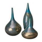 Madison Park Signature Aurora Handmade Rainbow Glass 3-piece Vase Set- Retail:$139.97