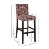 Copper Grove Edinet Damask Print Fabric-upholstered Bar Stool- Retail:$111.49
