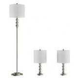Home Lavish Table and Floor Lamps ? Set of 3 Matching Modern Stacked Balls Li...