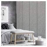 GoDear Design Natural Woven Adjustable Sliding Panel, Pleated Fabric, 45.8"- 86" W x 96" L- Retail:$161.49