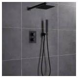 Thermostatic Complete Shower System - Matte Black