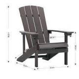 Bonosuki Faux Wood Adirondack Chair Weather Resistant Charcoal Grey- Retail:$379.99