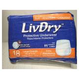 LivDry Unisex Adult Incontinence Underwear, Extra Comfort, High Absorbency, Leak Protection (Large, 18-Pack)