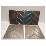 Fasade Chevron Brushed Nickel Backsplash Panel Silver 6x6x.03 In Sample