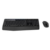 Logitech - MK345 Wireless Ergonomic Optical Combo Keyboard and Mouse - Black/blue