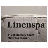OPEN BOX Linenspa LS30FF30GT Gel Infused Memory Foam Full Mattress Topper - Full Retails $90