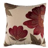 Floral Polyester Filled Decorative Pillow, 18" x 18"