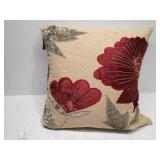 Floral Polyester Filled Decorative Pillow, 18" x 18"