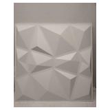 rt3d Decorative 3D Wall Panels in Diamond Design, 12"x12" Matt White