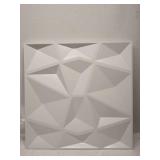 rt3d Decorative 3D Wall Panels in Diamond Design, 12"x12" Matt White