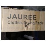 JAUREE Clothes Drying Rack, 2M/79 Inches Stainless Steel Garment Rack Adjustable and Foldable Space Saving Laundry Drying Rack for Indoor Outdoor with Windproof Hooks