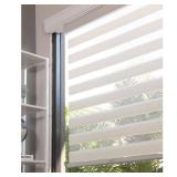 Chicology Basic Natural Cordless Cut-to-Width Light Filtering Dual Layer Zebra Roller Shade 58 in. W x 72 in. L