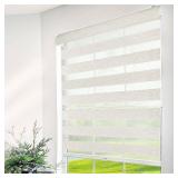 Chicology Basic Natural Cordless Cut-to-Width Light Filtering Dual Layer Zebra Roller Shade 58 in. W x 72 in. L