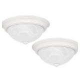 Project Source 2-Pack 13-in W White Ceiling Flush Mount