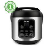 AromaÂ® 8-Cup (Cooked)/2Qt. Cool-Touch Digital Stainless Steel Rice & Grain Cooker, Black (ARC-994SB)