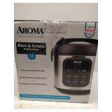 AromaÂ® 8-Cup (Cooked)/2Qt. Cool-Touch Digital Stainless Steel Rice & Grain Cooker, Black (ARC-994SB)