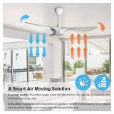 reiga 52-in Bright White Ceiling Fan with Dimmable LED Light Kit Remote Control Retails $200