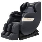 NEW Full Body Zero Gravity Shiatsu Massage Recliner with Heat Foot Roller (BLACK)