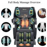 NEW Full Body Zero Gravity Shiatsu Massage Recliner with Heat Foot Roller (BLACK)