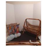 Craft holder, magazine rack and two walking sticks/canes