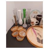 Butterfly serving set, vases, mugs, relish server