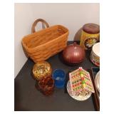 Longaberger basket and gingerbread timer
