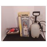 1 NIB sprayer, 1 used, Car vacuum