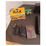 Miniature stereos, DVD player, and Walkman, camera film