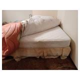 Very clean queen size bed w/ frame, bedding included