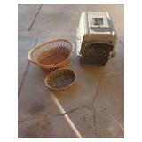 Large pet kennel and dog beds