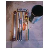 Bats, tennis balls, foot pump and cap gun