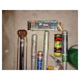 Bats, tennis balls, foot pump and cap gun
